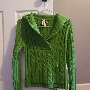 green sweater